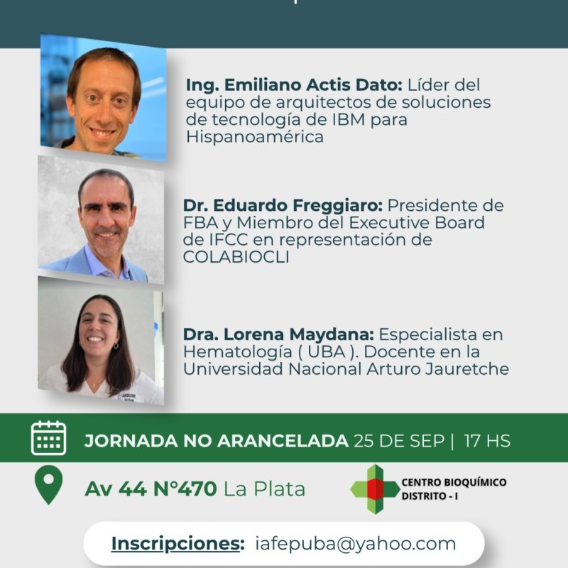 Inteligencia Artificial en Bioquímica: una jornada para analizar los desafíos y oportunidades de la transformación tecnológica en los laboratorios