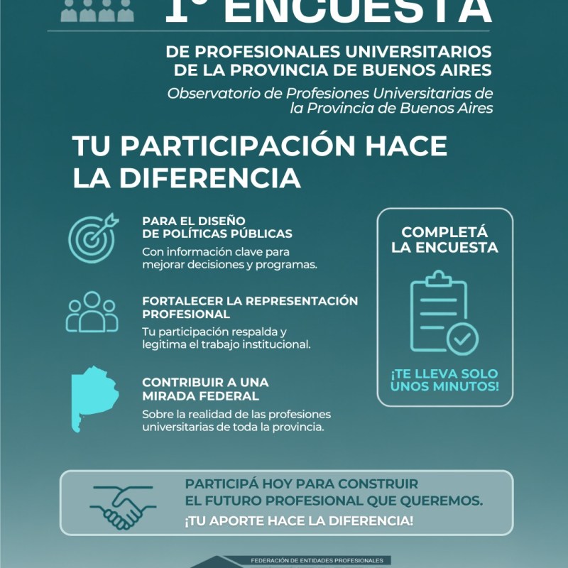 El Observatorio de FEPUBA lanza su primera encuesta para relevar la realidad de las y los profesionales bonaerenses